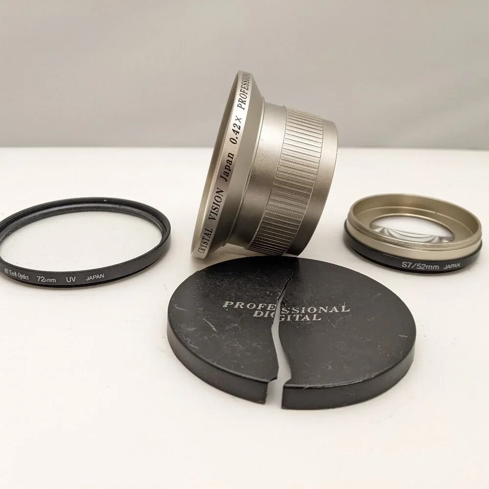Crystal Vision 0.42X Pro Hi Speed AF Super Wide Angle Lens w Adapter Ring & Fltr